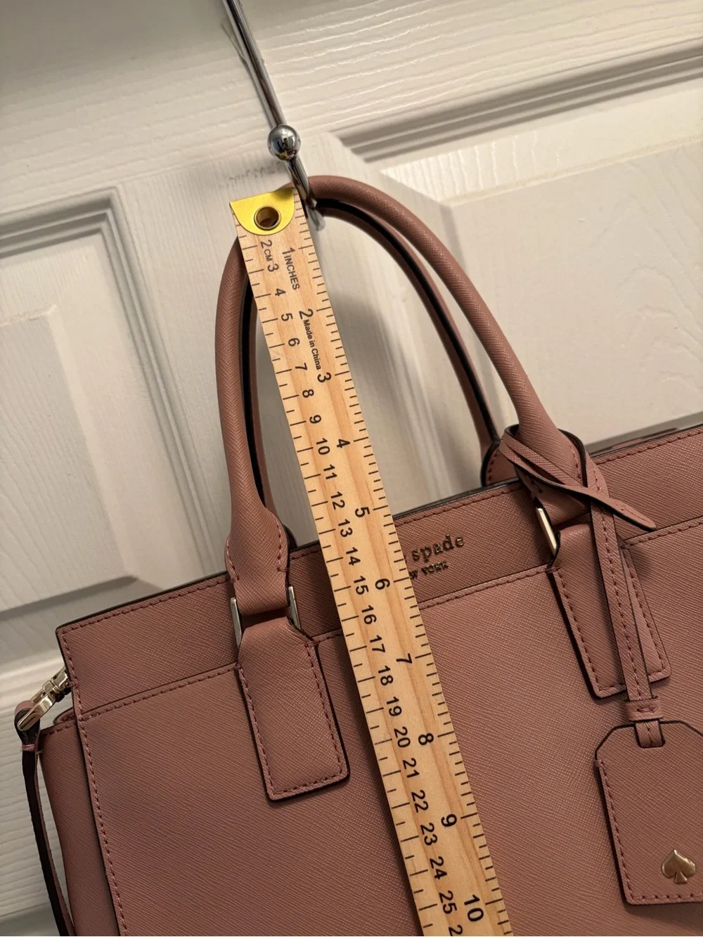 Kate Spade New York Blush Pink Saffiano Leather Satchel Crossbody Bag